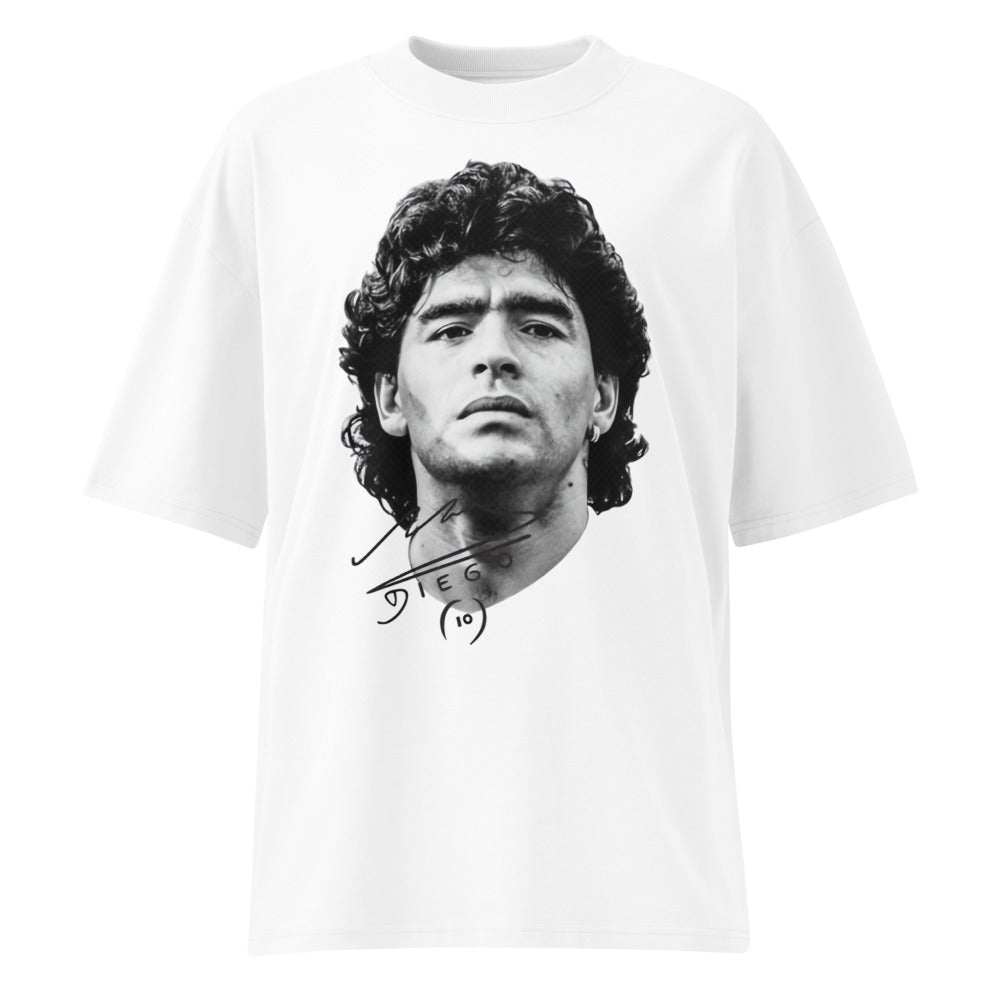 Oversize Diego Maradona Retrato Blanco