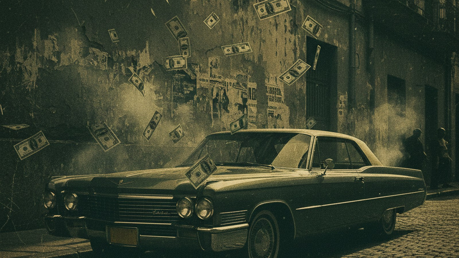 Pablo Escobar Saint Pablo guía 2026 — Medellín 80s vintage sepia, dollar bills, narcos era