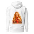 Hoodie Sagrado Corazón Mujer Rubia Manto Dorado - Espalda