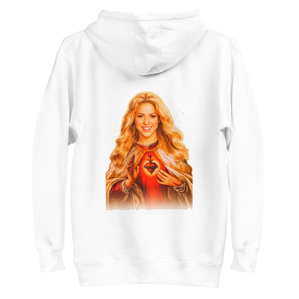 Hoodie Sagrado Corazón Mujer Rubia Manto Dorado - Plano