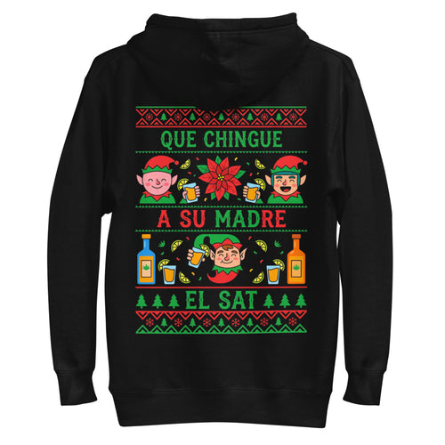 Hoodie Elfos Navideños Brindis Ugly Sweater - Plano