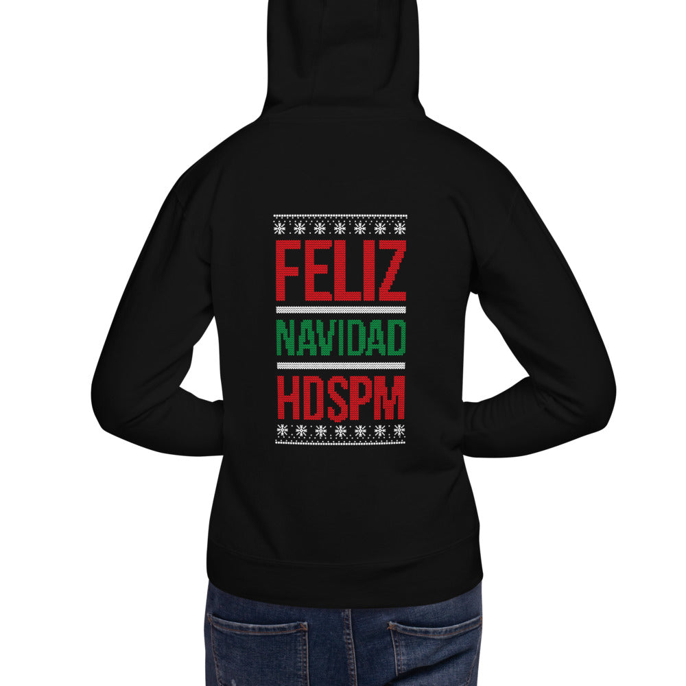 Hoodie Feliz Navidad HDSPM - Modelo masculino espalda