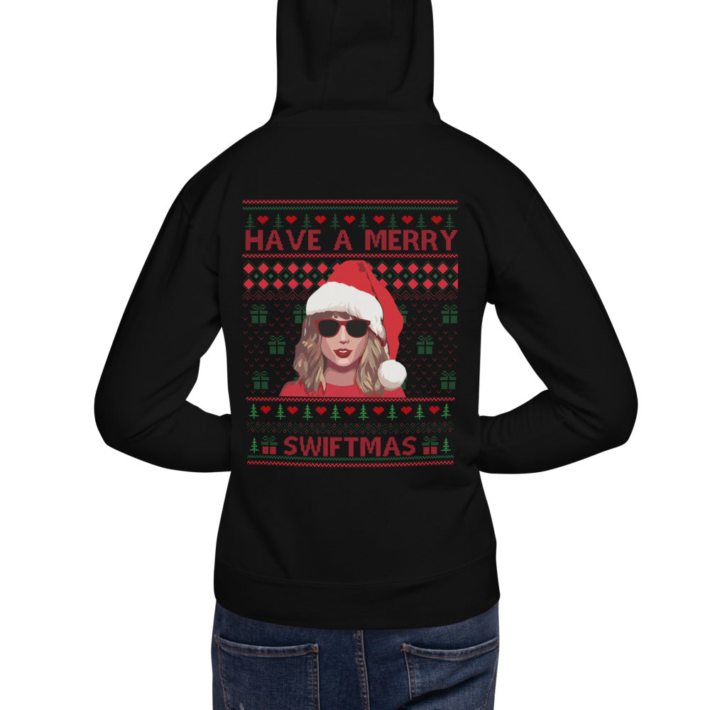 Hoodie Merry Swiftmas to All - Modelo masculino espalda