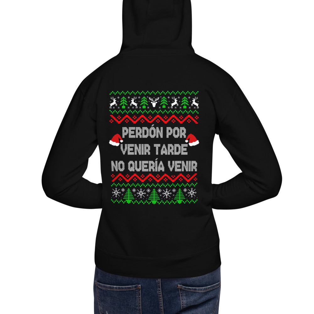 Hoodie No quería venir - Modelo masculino espalda