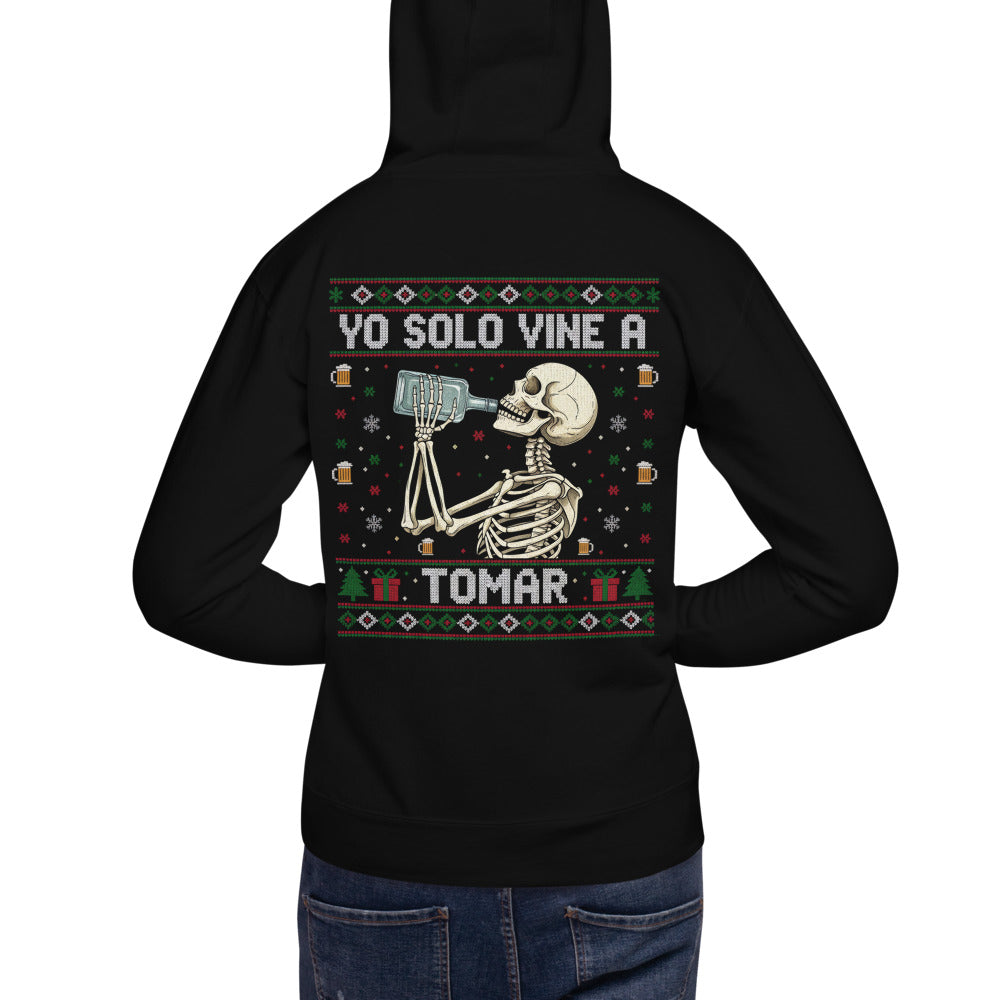 Hoodie Yo solo vine a Tomar - Modelo masculino espalda