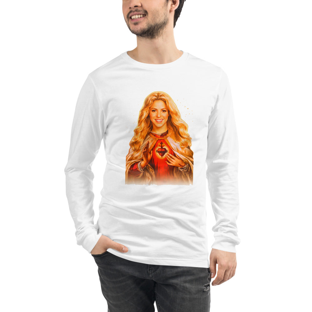 Manga Larga Sagrado Corazón Mujer Rubia Manto Dorado - Modelo masculino