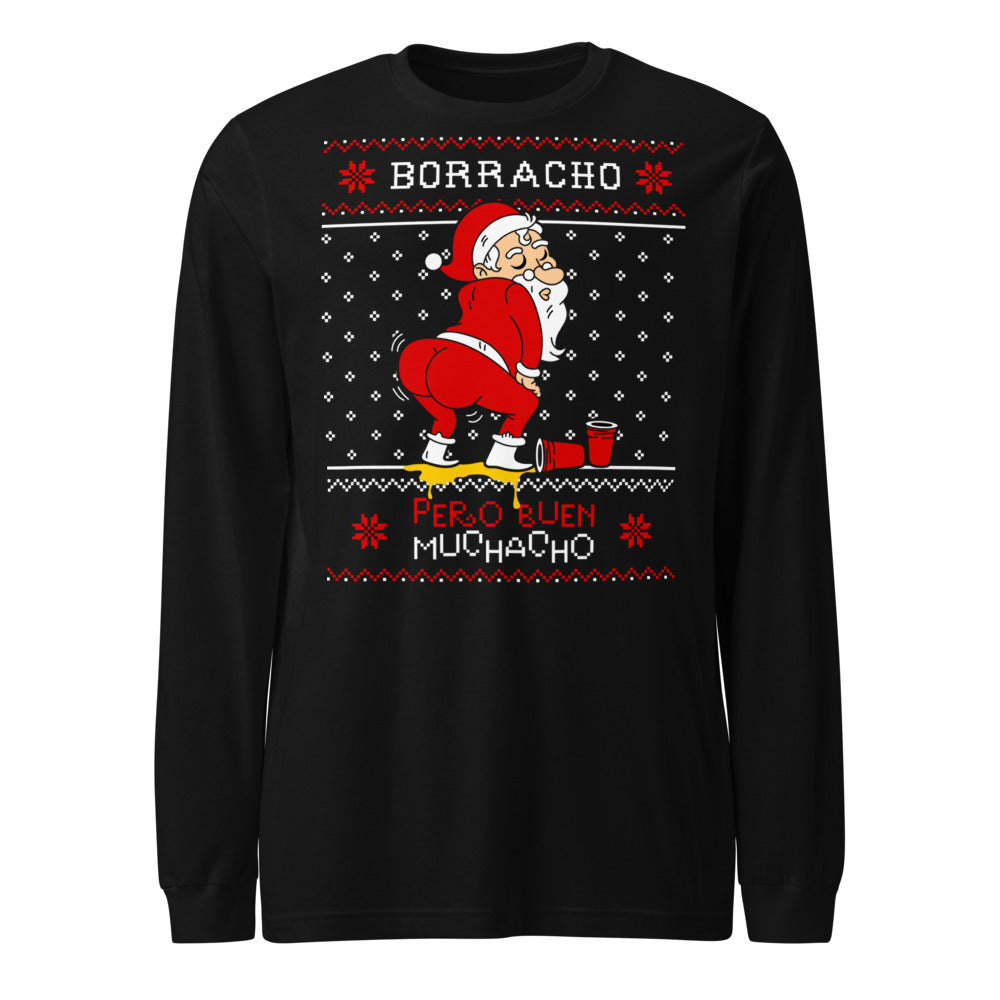 Manga Larga Borracho Navideño - Frente