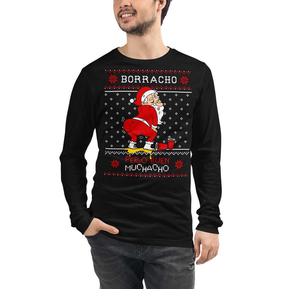Manga Larga Borracho Navideño - Modelo masculino