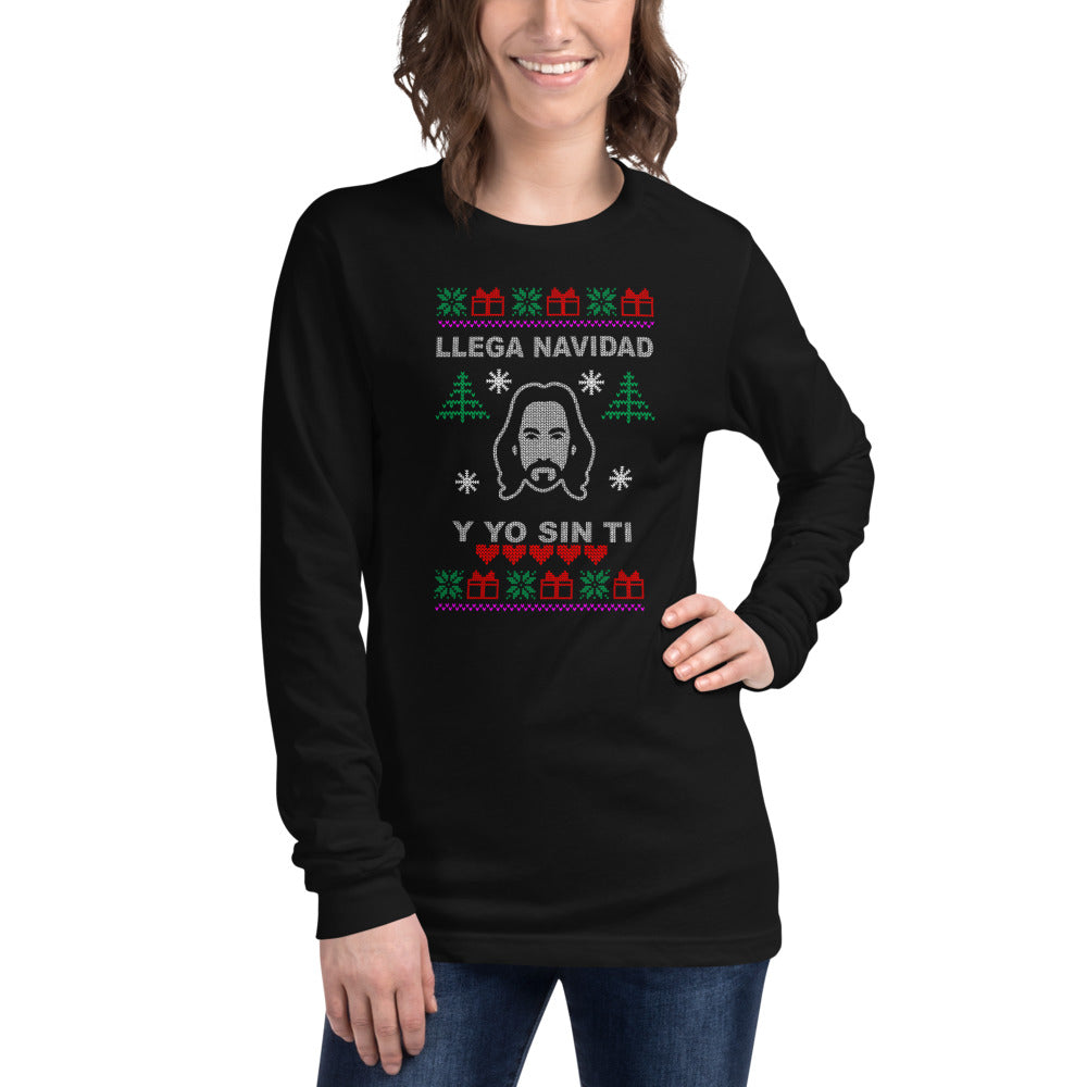 Manga Larga Llega Navidad - Modelo femenina