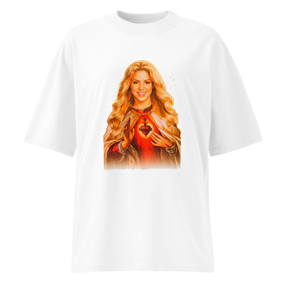 Oversize Sagrado Corazón Mujer Rubia Manto Dorado - Frente fantasma