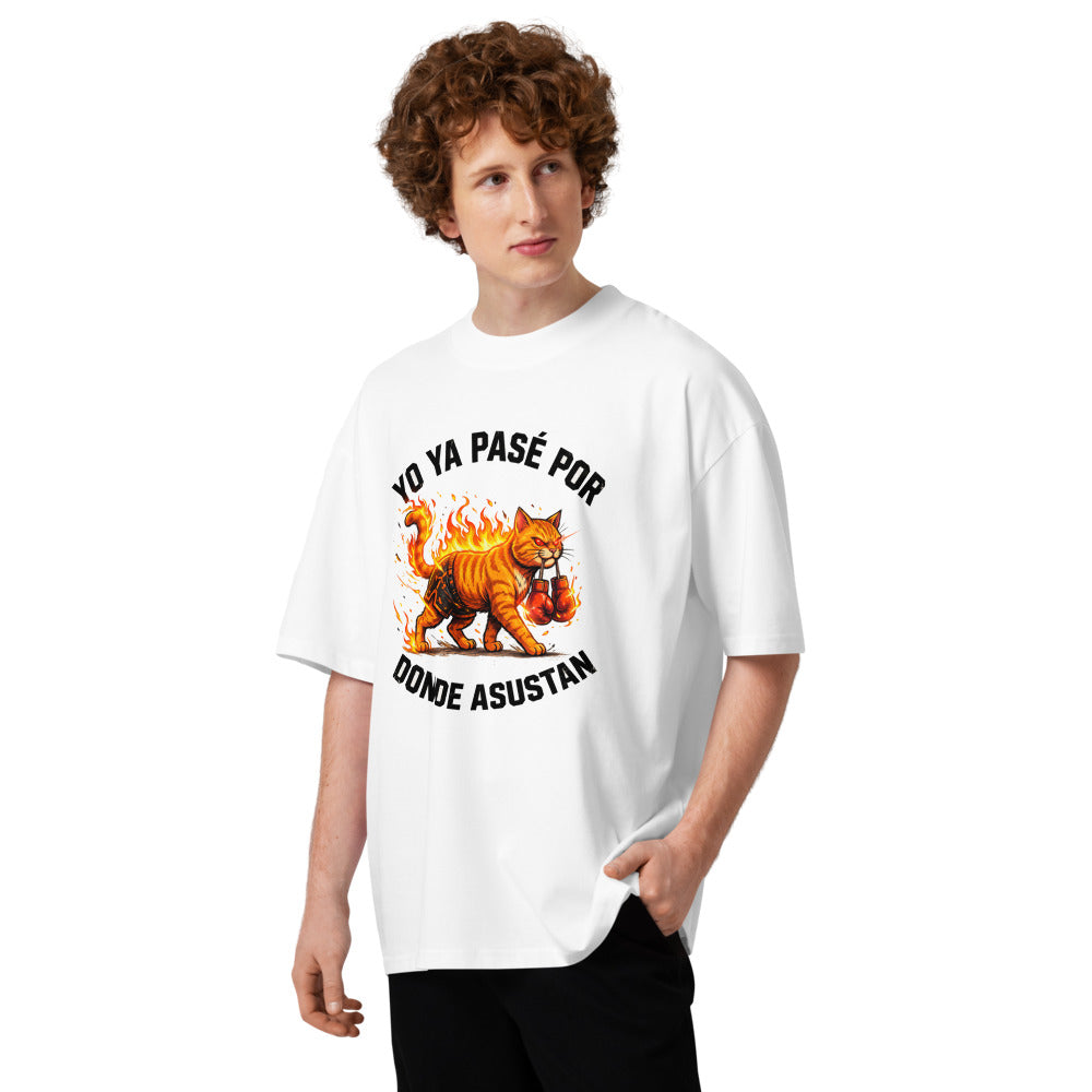Oversize Yo Ya Pasé Por Donde Asustan Gato Boxeador - Modelo masculino