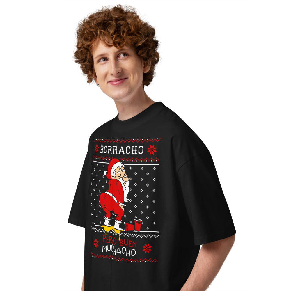 Oversize Borracho Navideño - Modelo masculino lateral