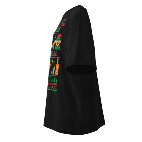 Oversize Elfos Navideños Brindis Ugly Sweater - Lateral fantasma