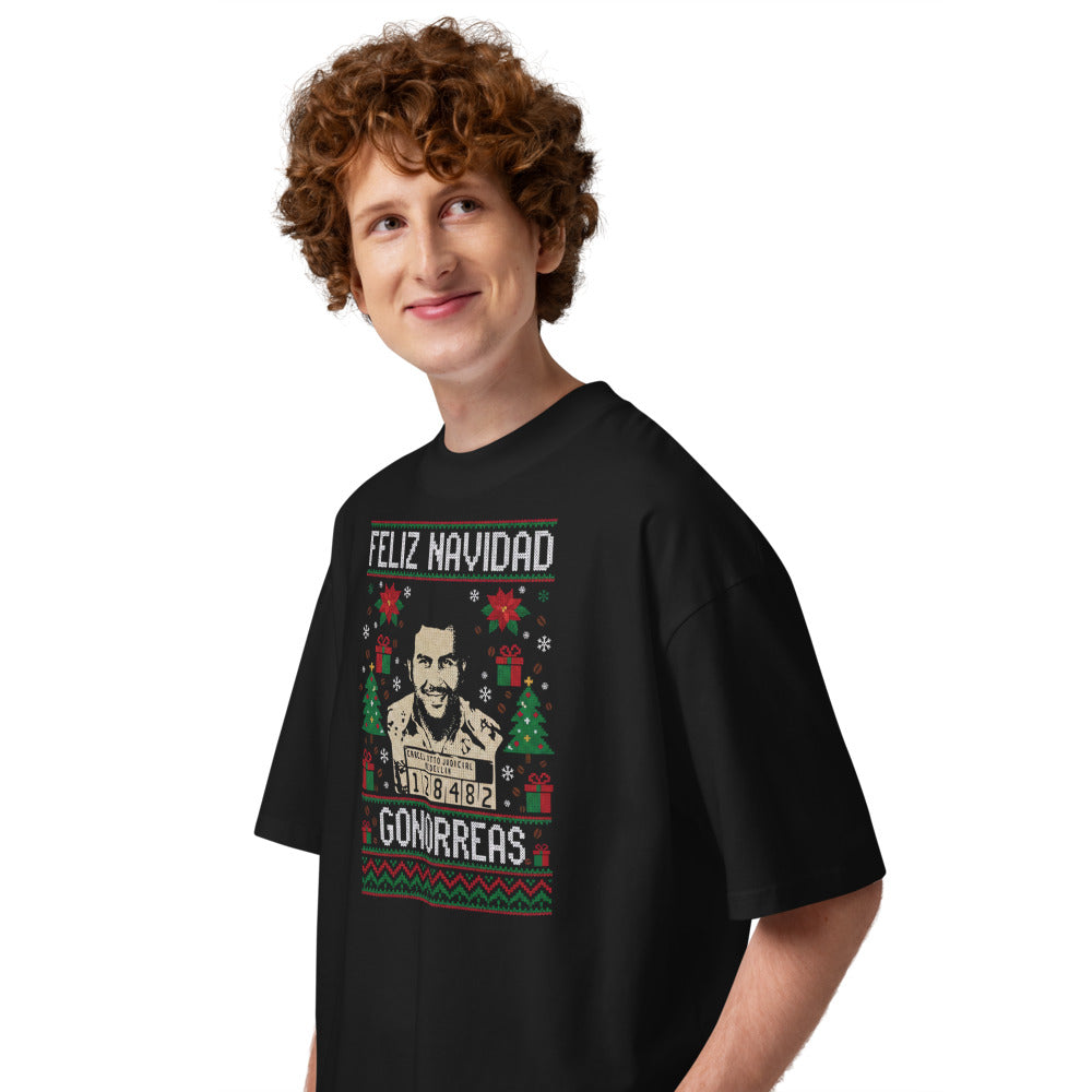 Oversize Feliz Navidad Gono... - Modelo masculino lateral
