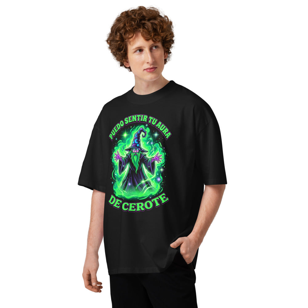 Oversize Mago Verde Puedo Sentir Tu Aura De Cerote - Modelo masculino