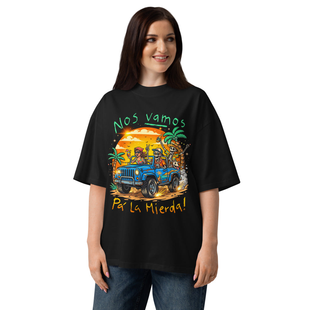 Oversize Nos Vamos Jeep Calacas Playa - Modelo femenina