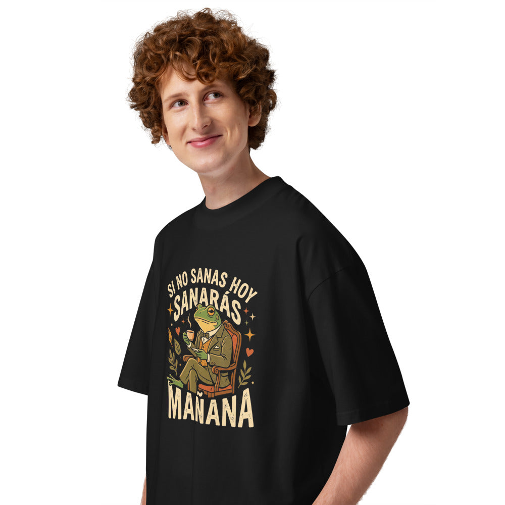 Oversize Si No Sanas Hoy Sanarás Mañana - Modelo masculino lateral