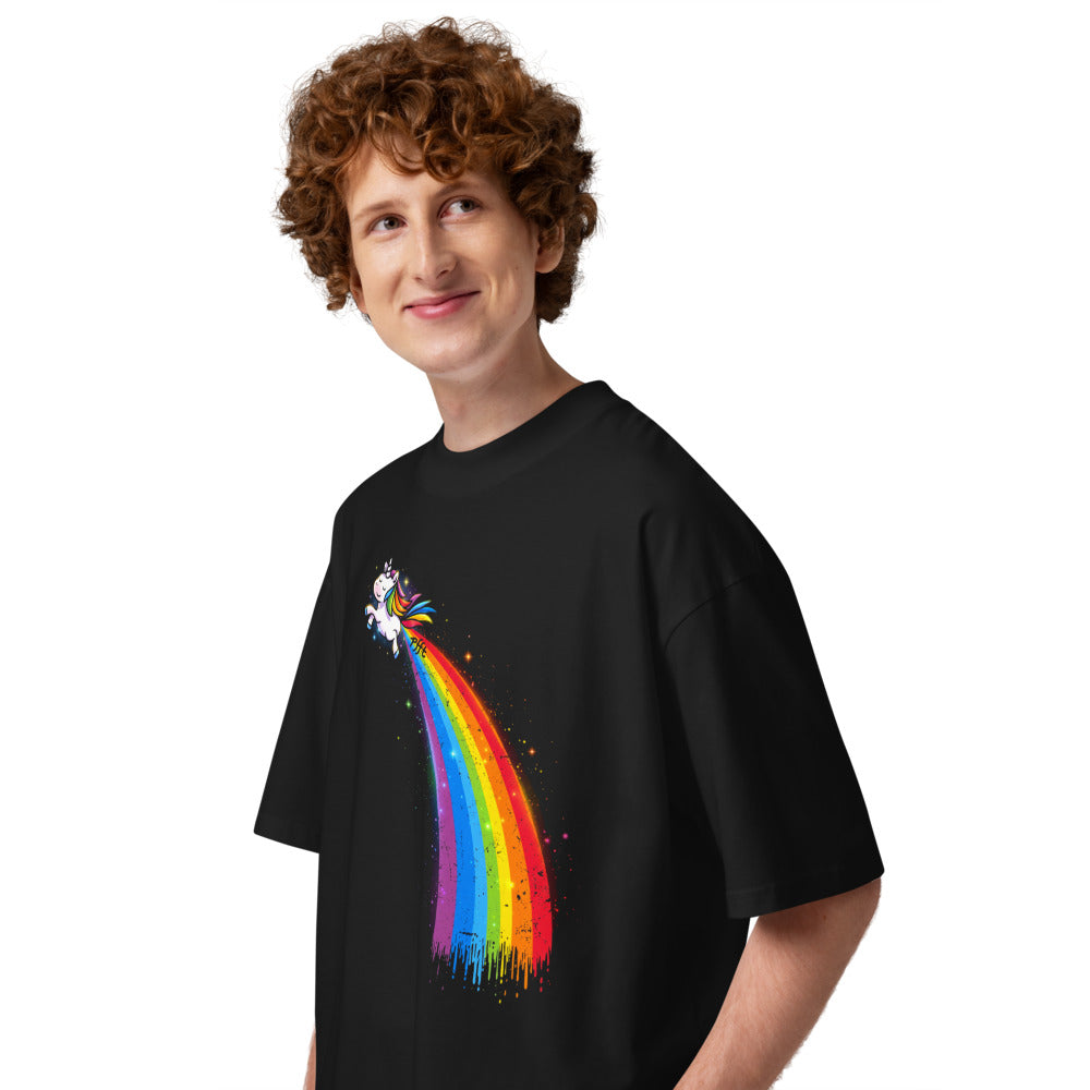 Oversize Unicorn Pfft Rainbow Trail - Modelo masculino lateral