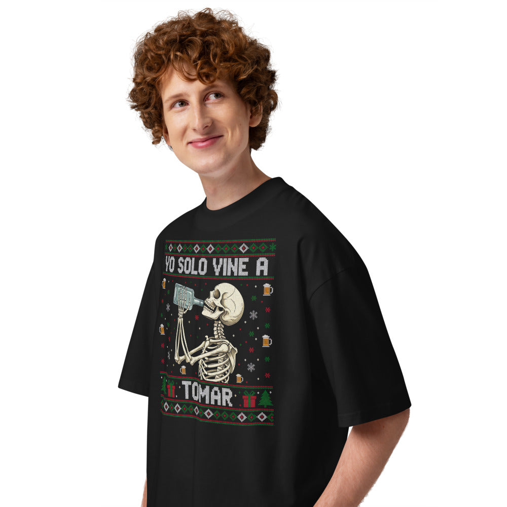 Oversize Yo solo vine a Tomar - Modelo masculino lateral