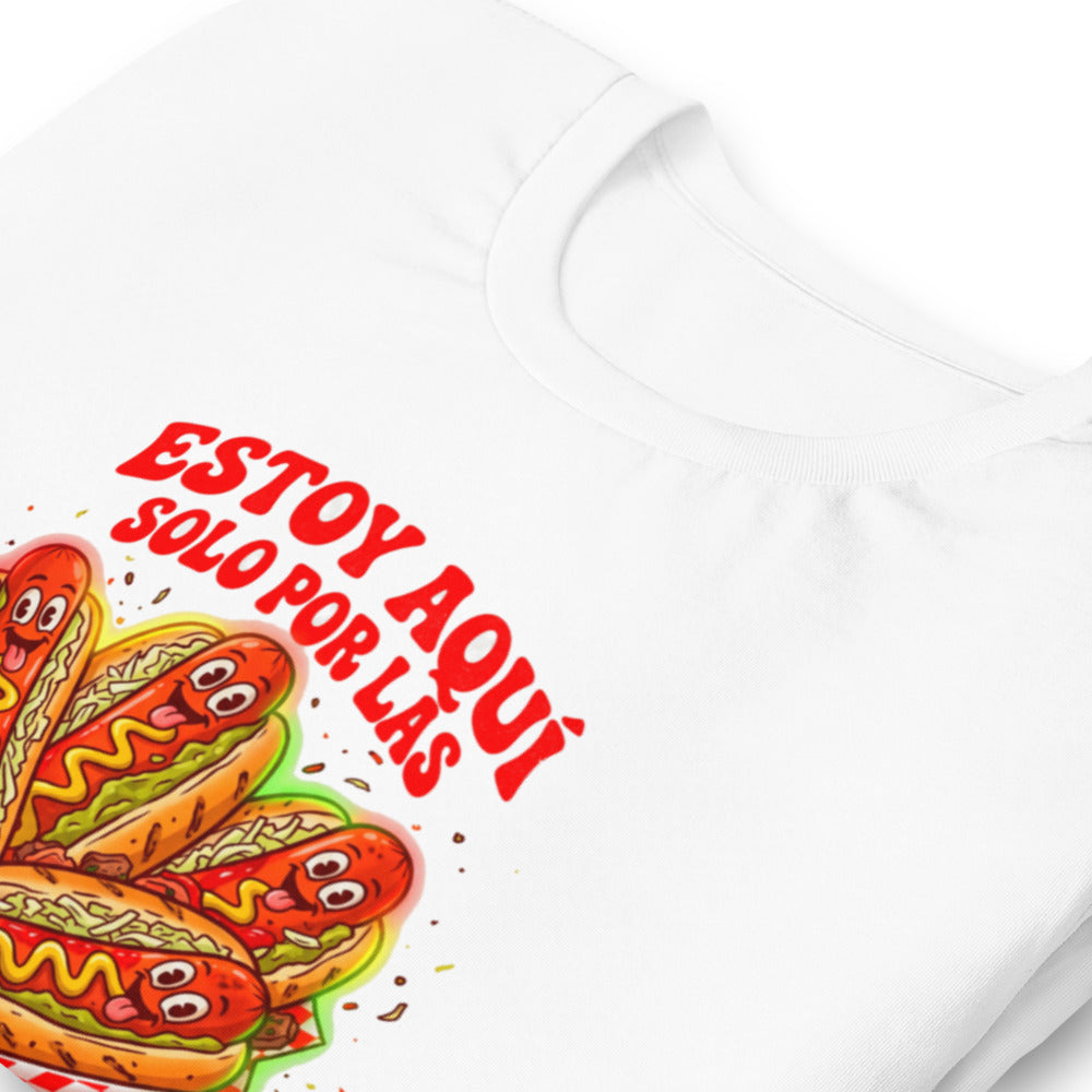 Playera Estoy Aquí Solo Por Las Salchichas - Doblado zoom