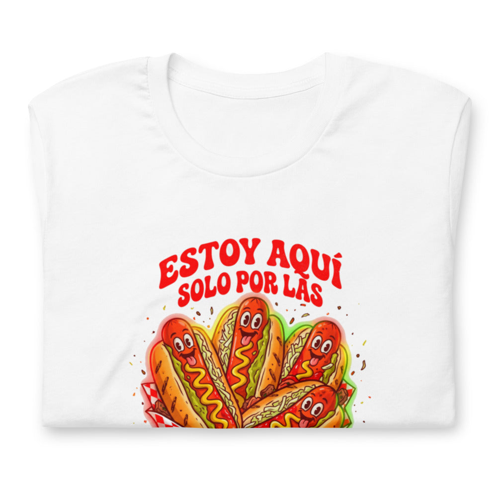 Playera Estoy Aquí Solo Por Las Salchichas - Doblado
