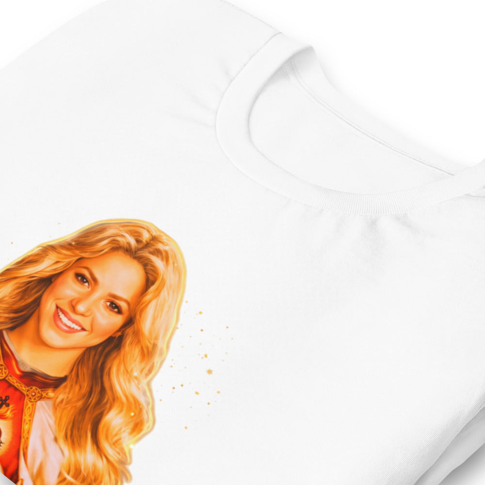 Playera Sagrado Corazón Mujer Rubia Manto Dorado - Doblado zoom