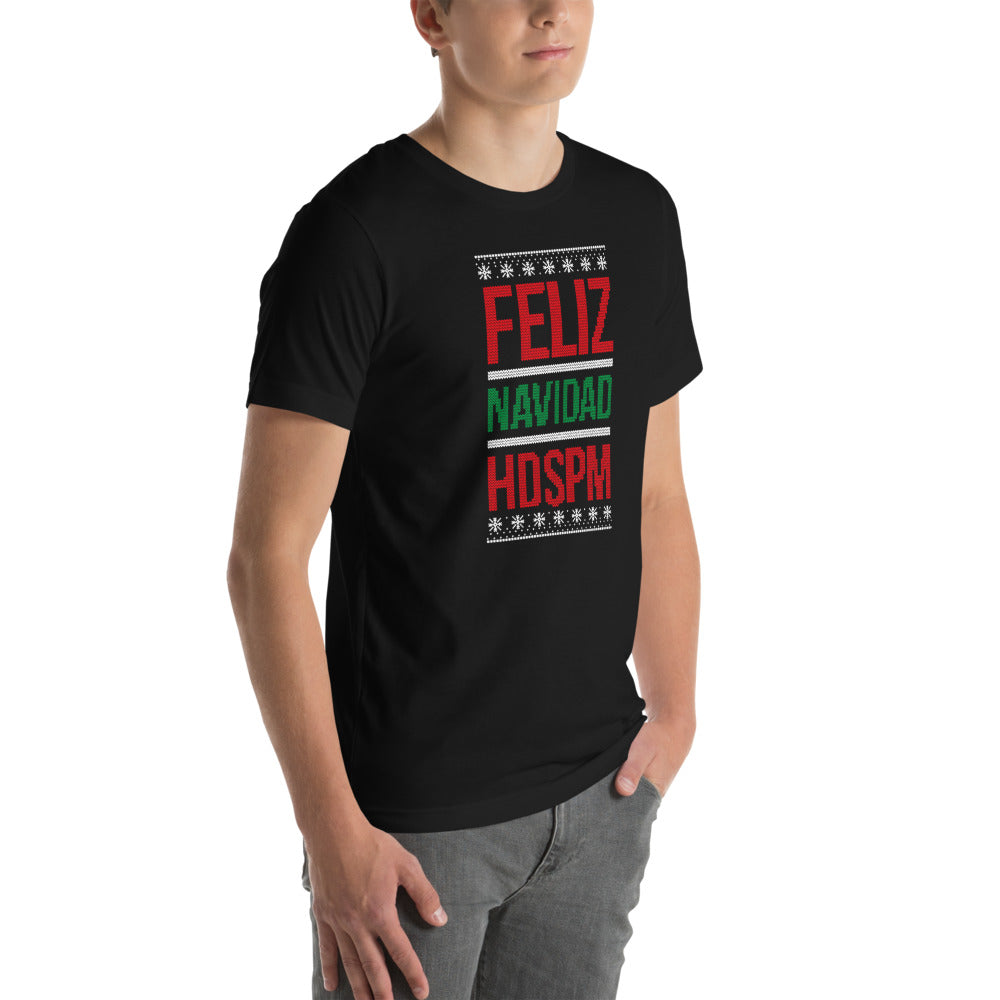Playera Feliz Navidad HDSPM - Modelo masculino lateral