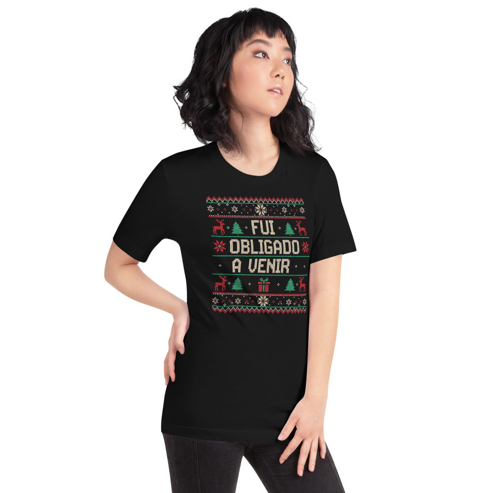 Playera Fui Obligado a venir - Modelo femenina