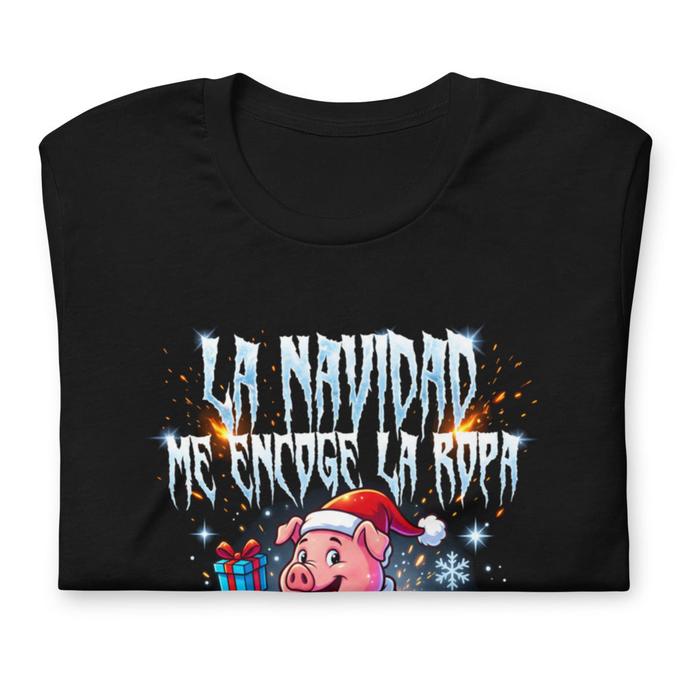 Playera La Navidad Me Encoge La Ropa - Doblado