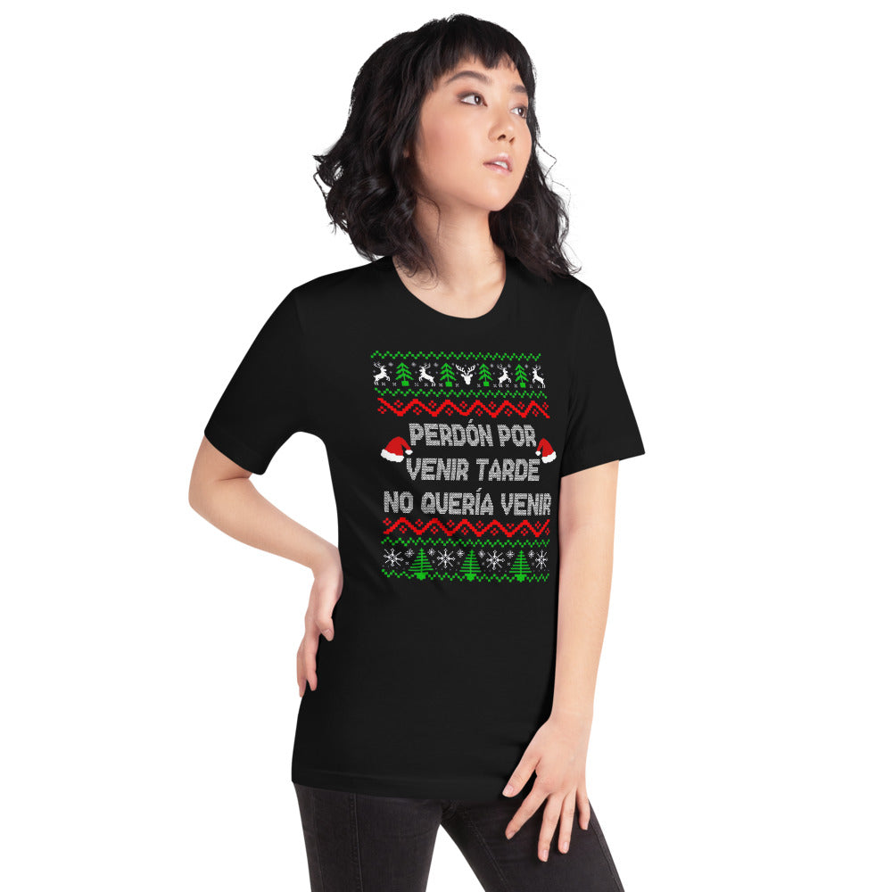 Playera No quería venir - Modelo femenina
