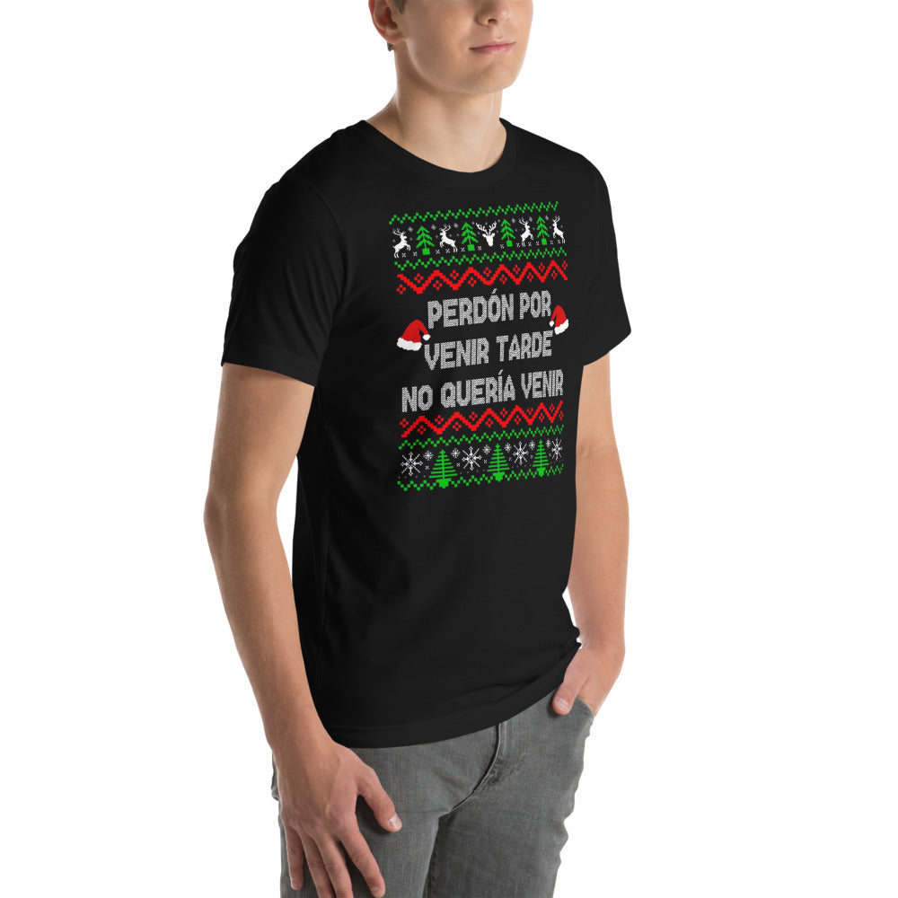 Playera No quería venir - Modelo masculino lateral