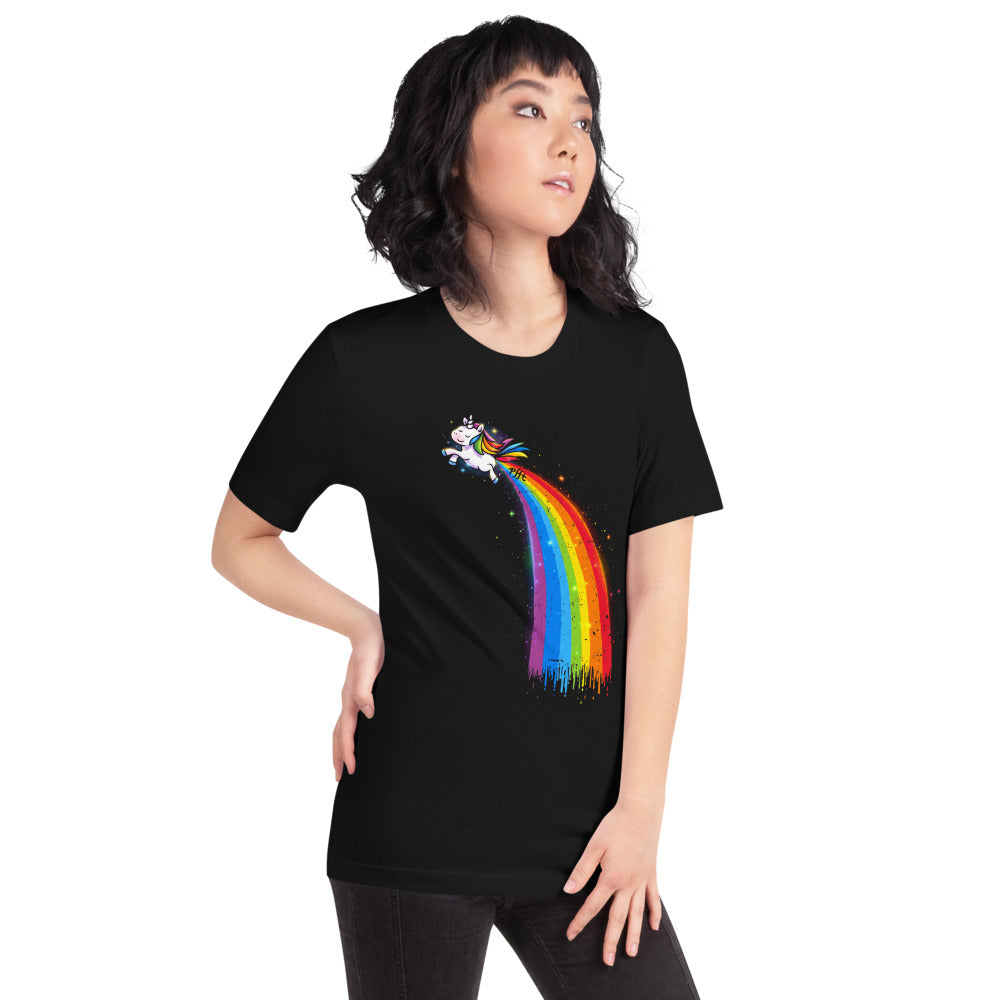 Playera Unicorn Pfft Rainbow Trail - Modelo femenina