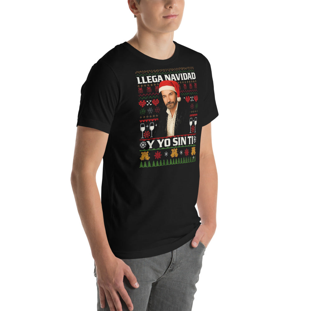 Playera Y yo sin ti - Modelo masculino lateral