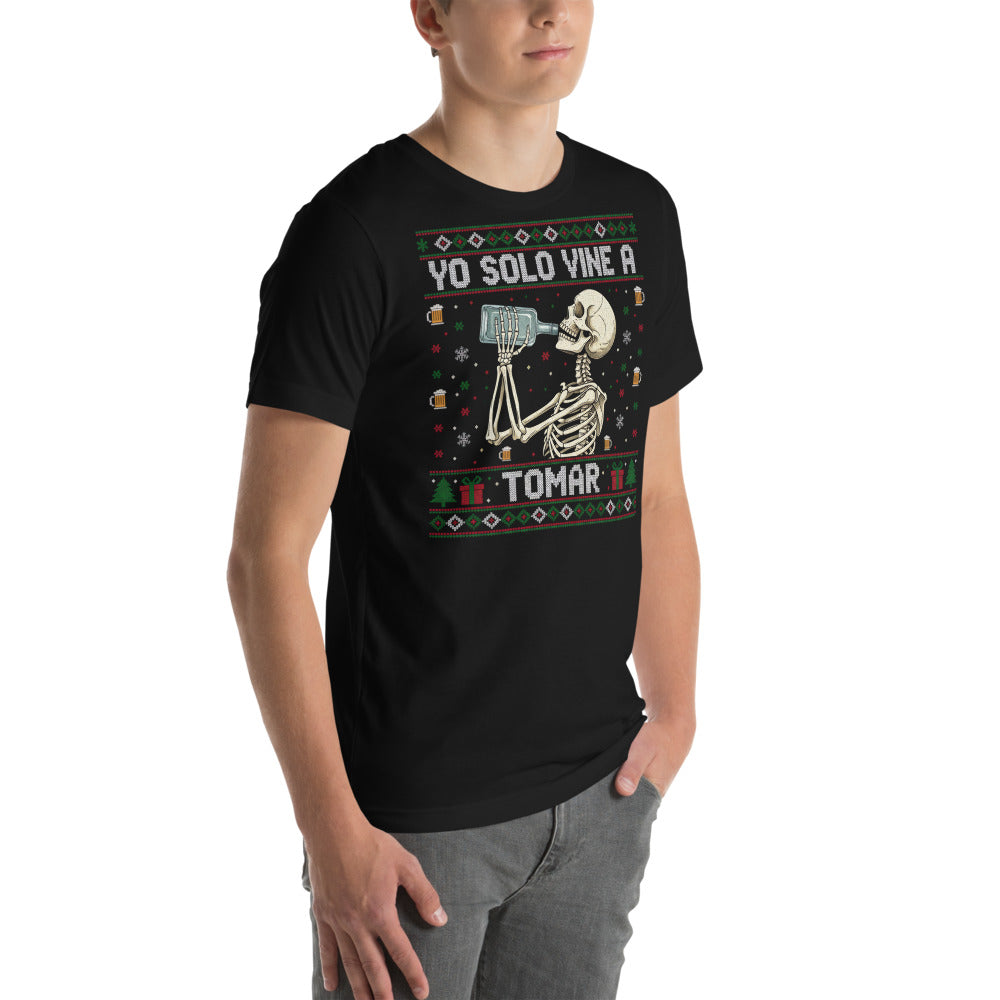 Playera Yo solo vine a Tomar - Modelo masculino lateral