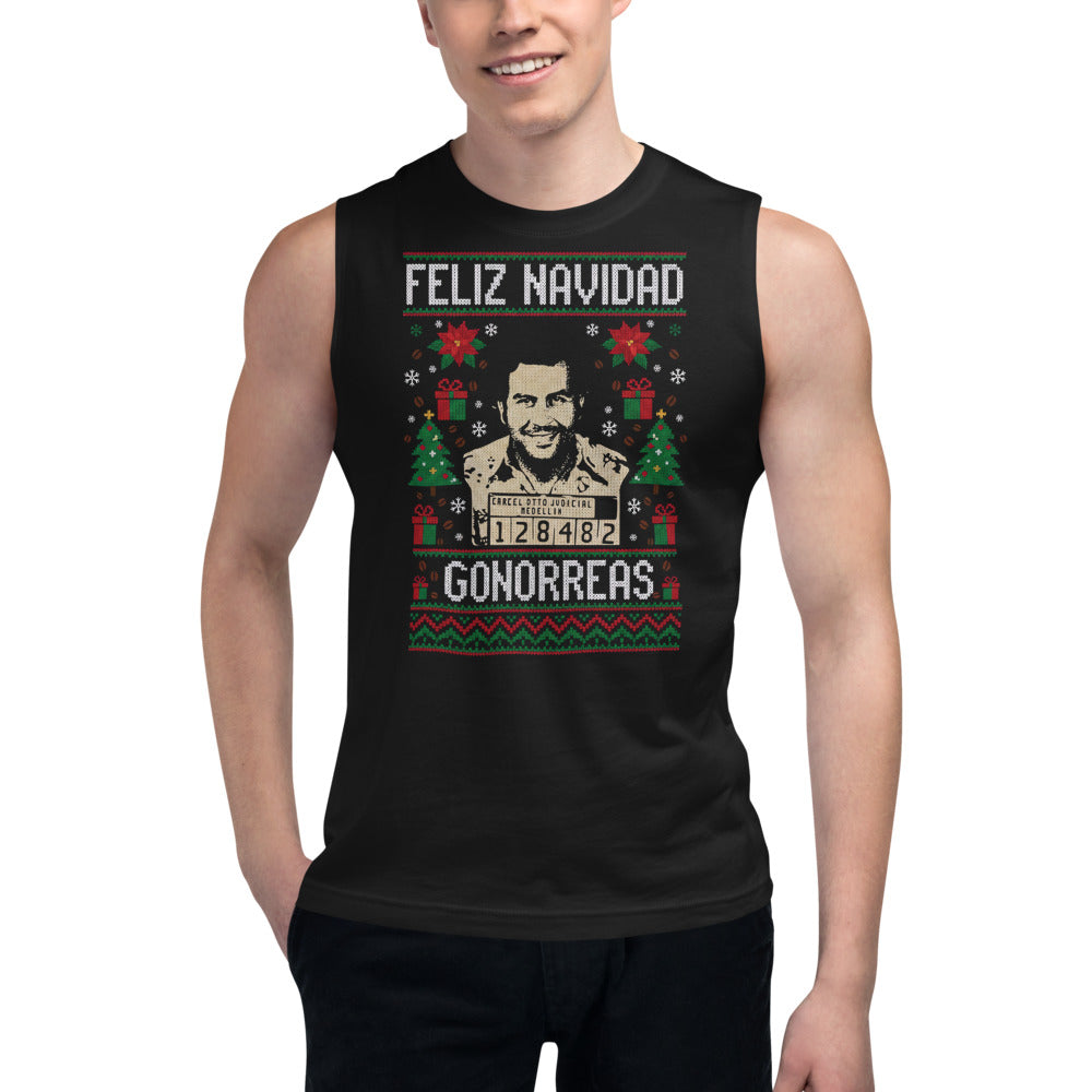 Sin mangas Feliz Navidad Gono... - Modelo masculino