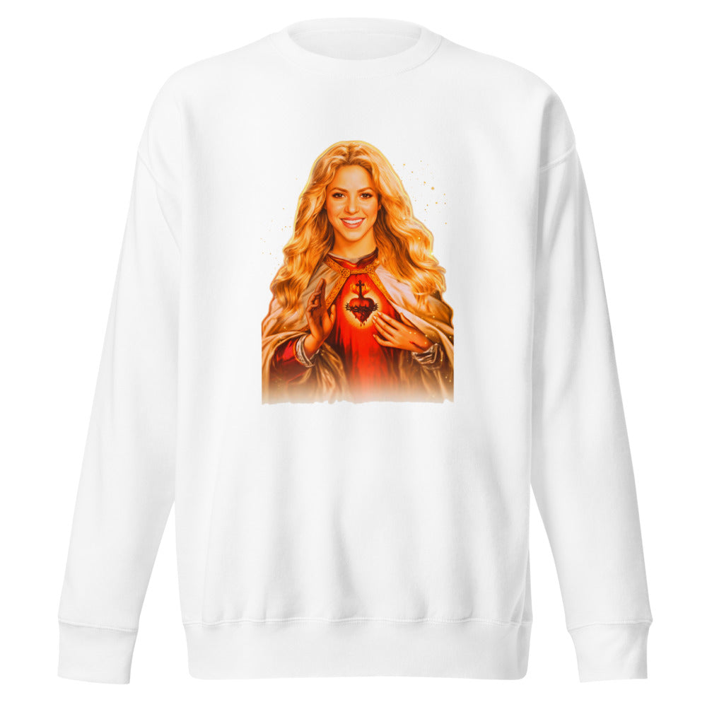 Suéter Sagrado Corazón Mujer Rubia Manto Dorado - Frente