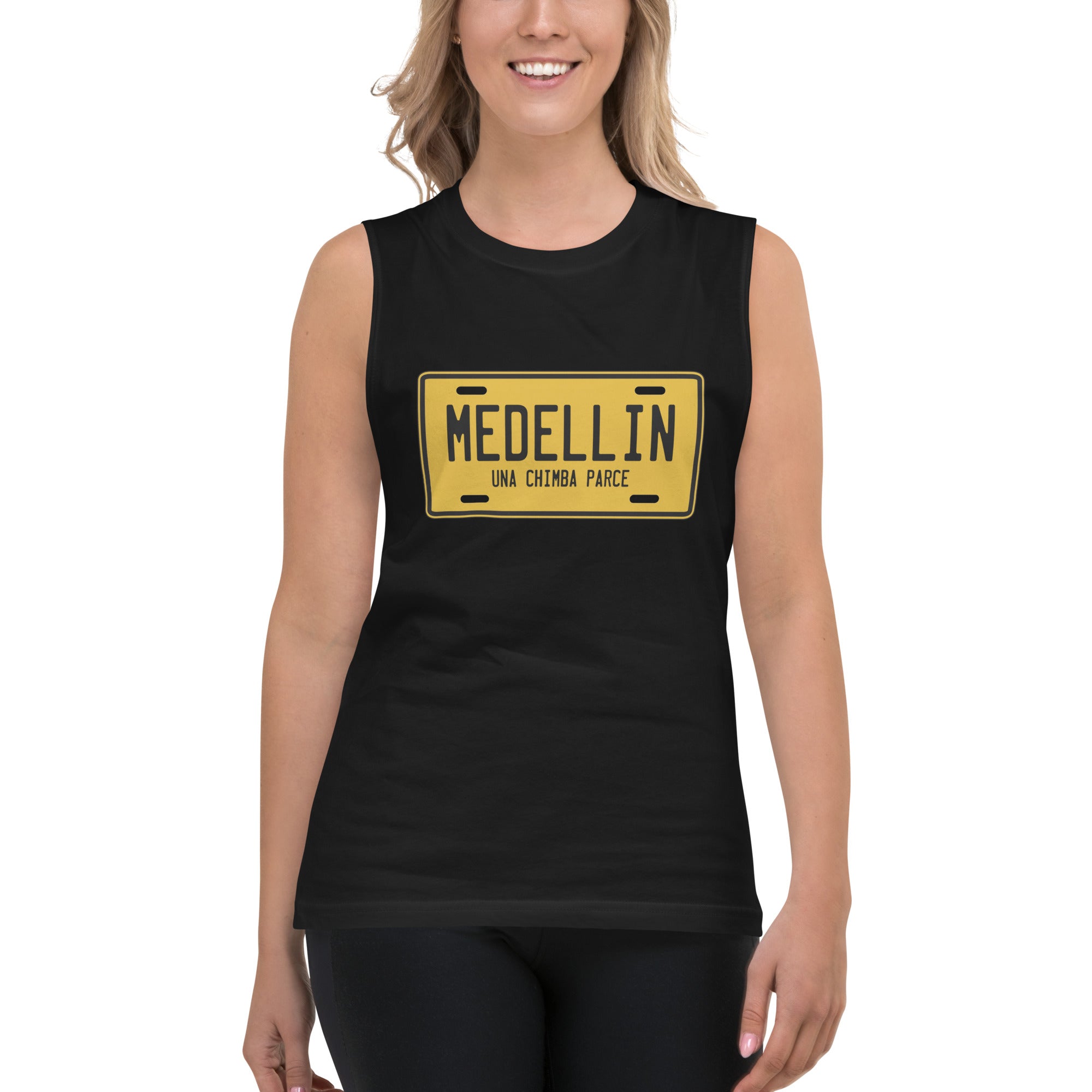 Camiseta sin mangas Medellín una Chimba: el emblema de orgullo colombiano con calidad excepcional y estampado que resiste el paso del tiempo.