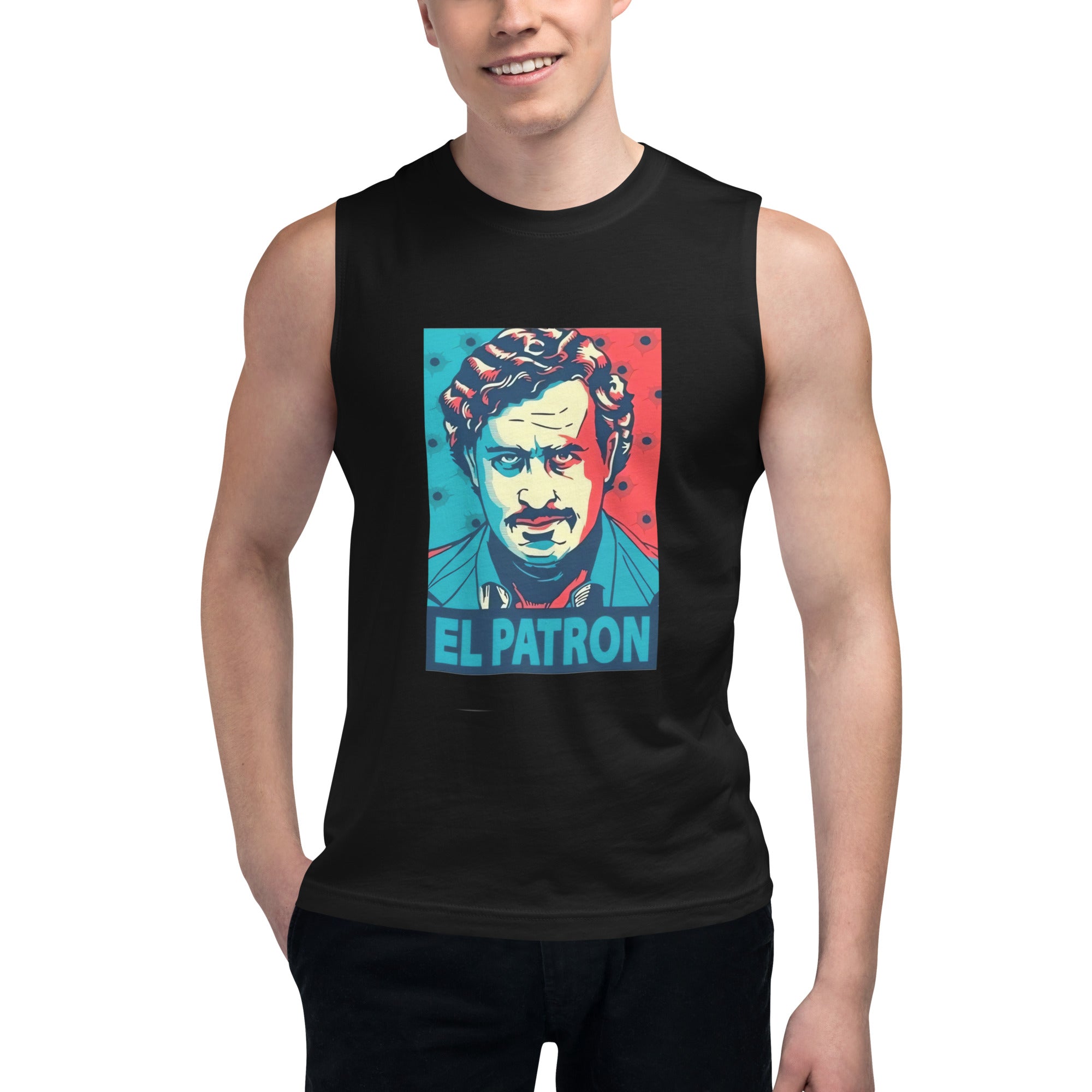 Camiseta sin mangas El Patrón: el emblema de orgullo colombiano con calidad excepcional y estampado que resiste el paso del tiempo.