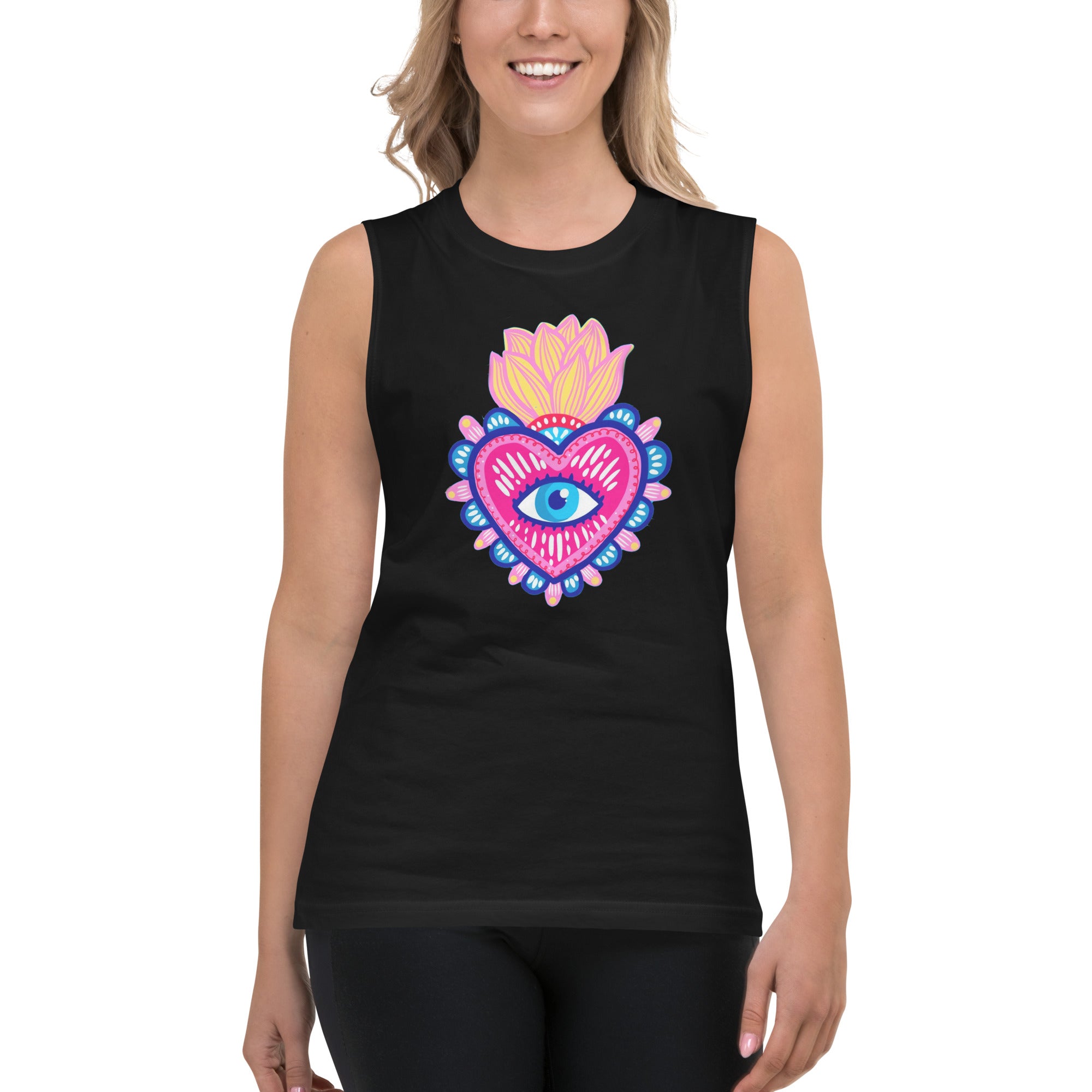 Camiseta sin mangas Corazón Sagrado, Descubre calidad excepcional y estampados duraderos. Encuentra estilo y orgullo en cada prenda.