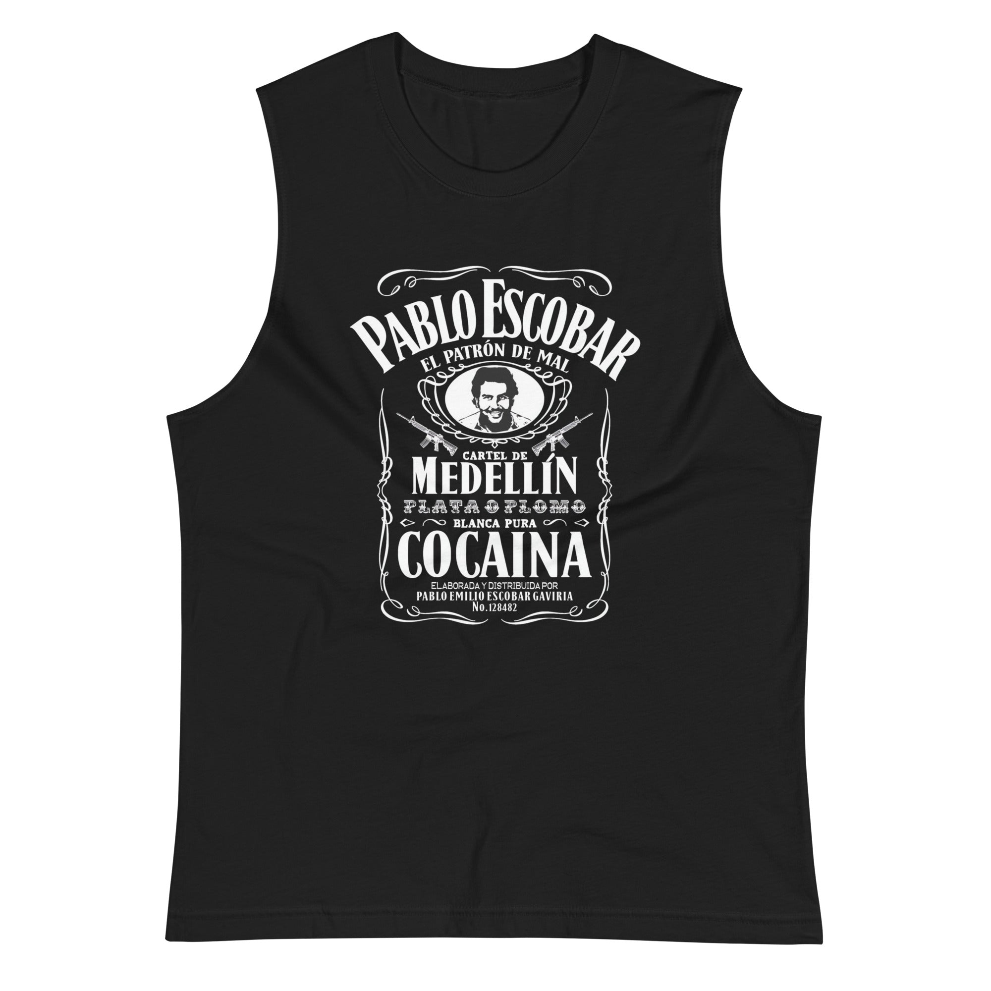 Camiseta sin mangas Pablo Escobar Whisky, Descubre calidad excepcional y estampados duraderos. Encuentra estilo y orgullo en cada prenda.