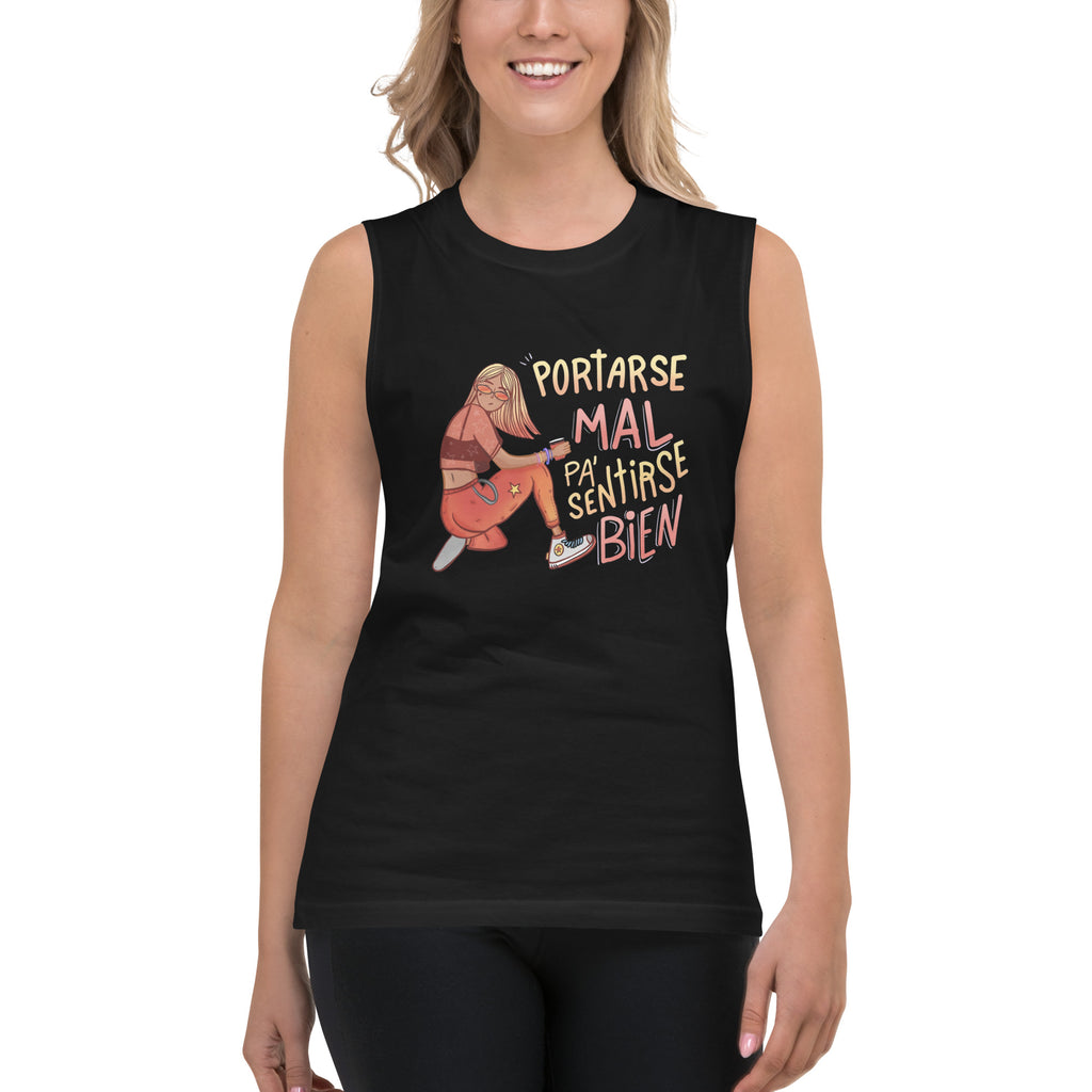 Camiseta sin mangas Portarse mal, Descubre calidad excepcional y estampados duraderos. Encuentra estilo y orgullo en cada prenda. Compra en LOSMIOS!