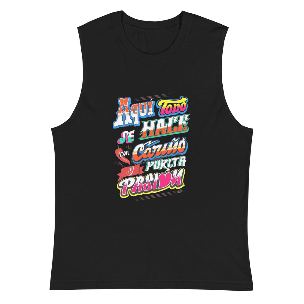 Camiseta sin mangas de Cariño y Pasión, Descubre calidad excepcional y estampados duraderos. Encuentra estilo y orgullo en cada prenda. 