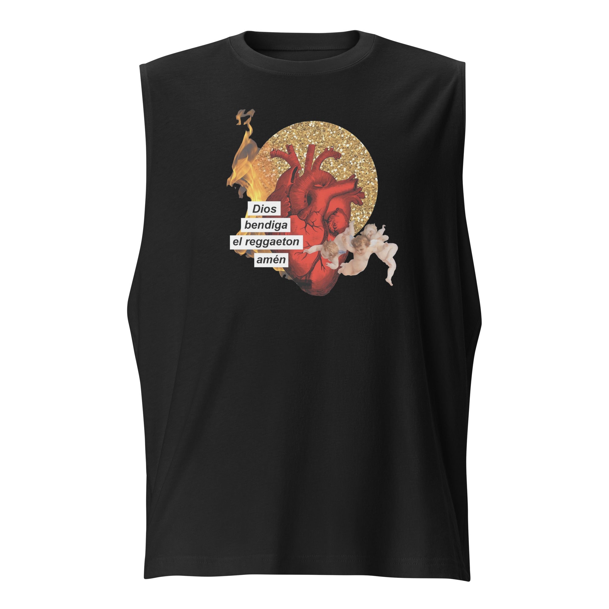 Camiseta sin mangas Dios Bendiga el Reggeaton, Descubre calidad excepcional y estampados duraderos. Encuentra estilo y orgullo en cada prenda. 