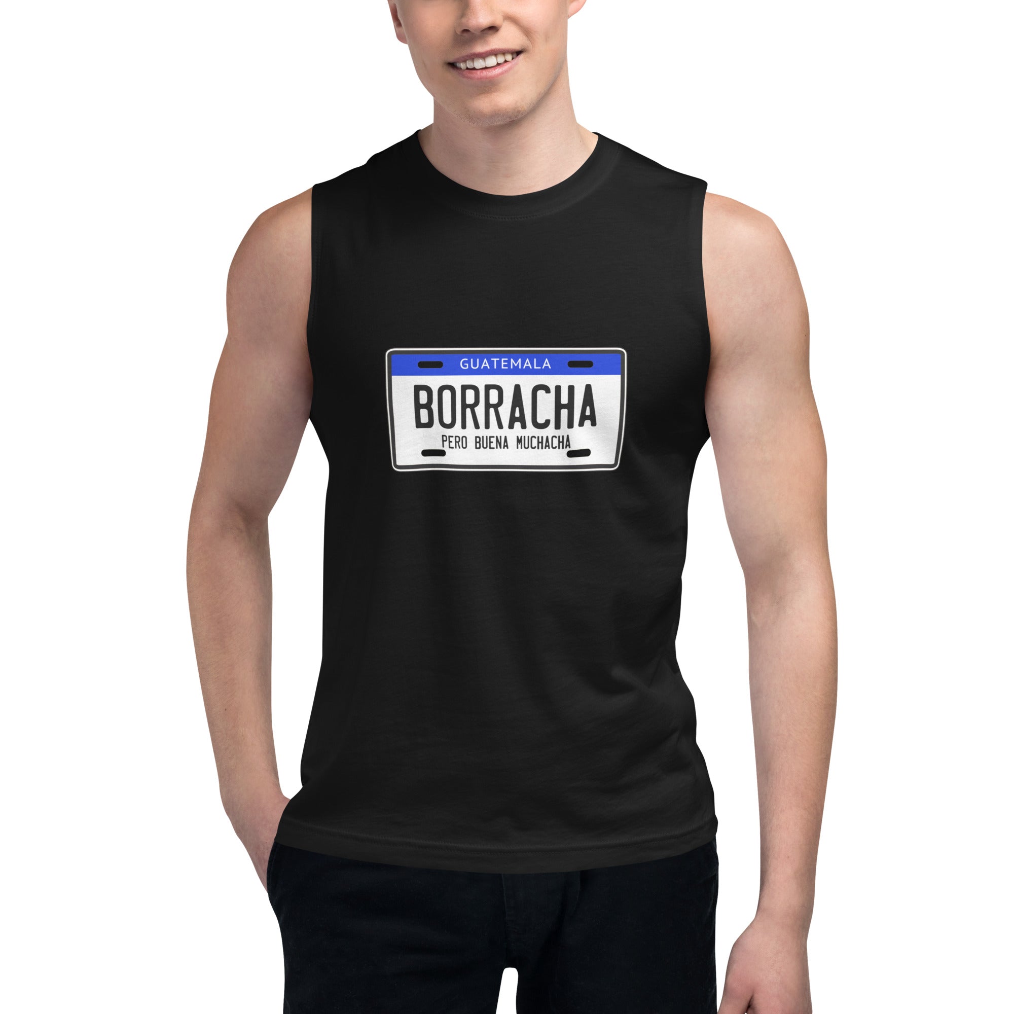 Playera sin mangas Borracha Guate, Descubre calidad excepcional y estampados duraderos. Encuentra estilo y orgullo en cada prenda.