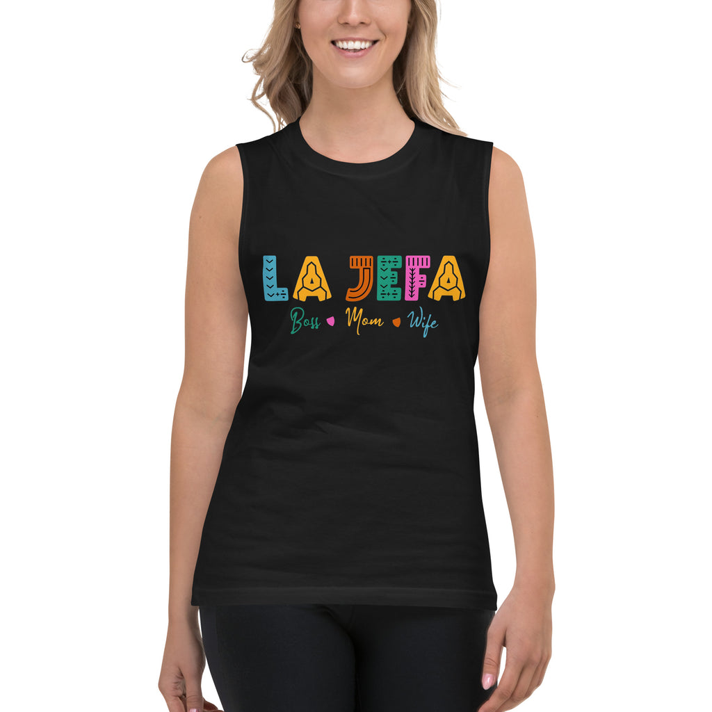 Playera sin mangas La Jefa ,Descubre calidad excepcional y estampados duraderos. Encuentra estilo y orgullo en cada prenda.