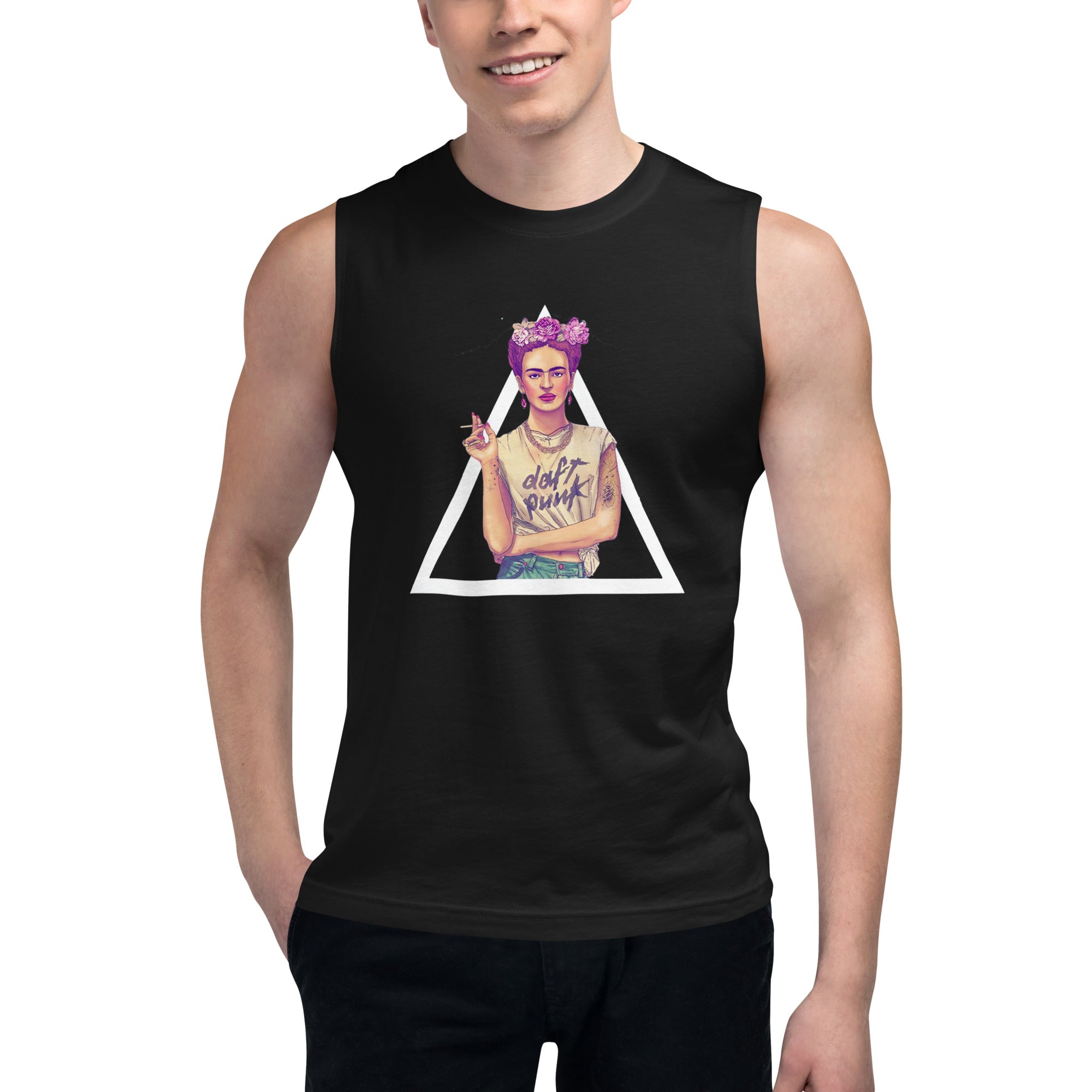 Playera sin mangas Frida del Rey ,Descubre calidad excepcional y estampados duraderos. Encuentra estilo y orgullo en cada prenda.