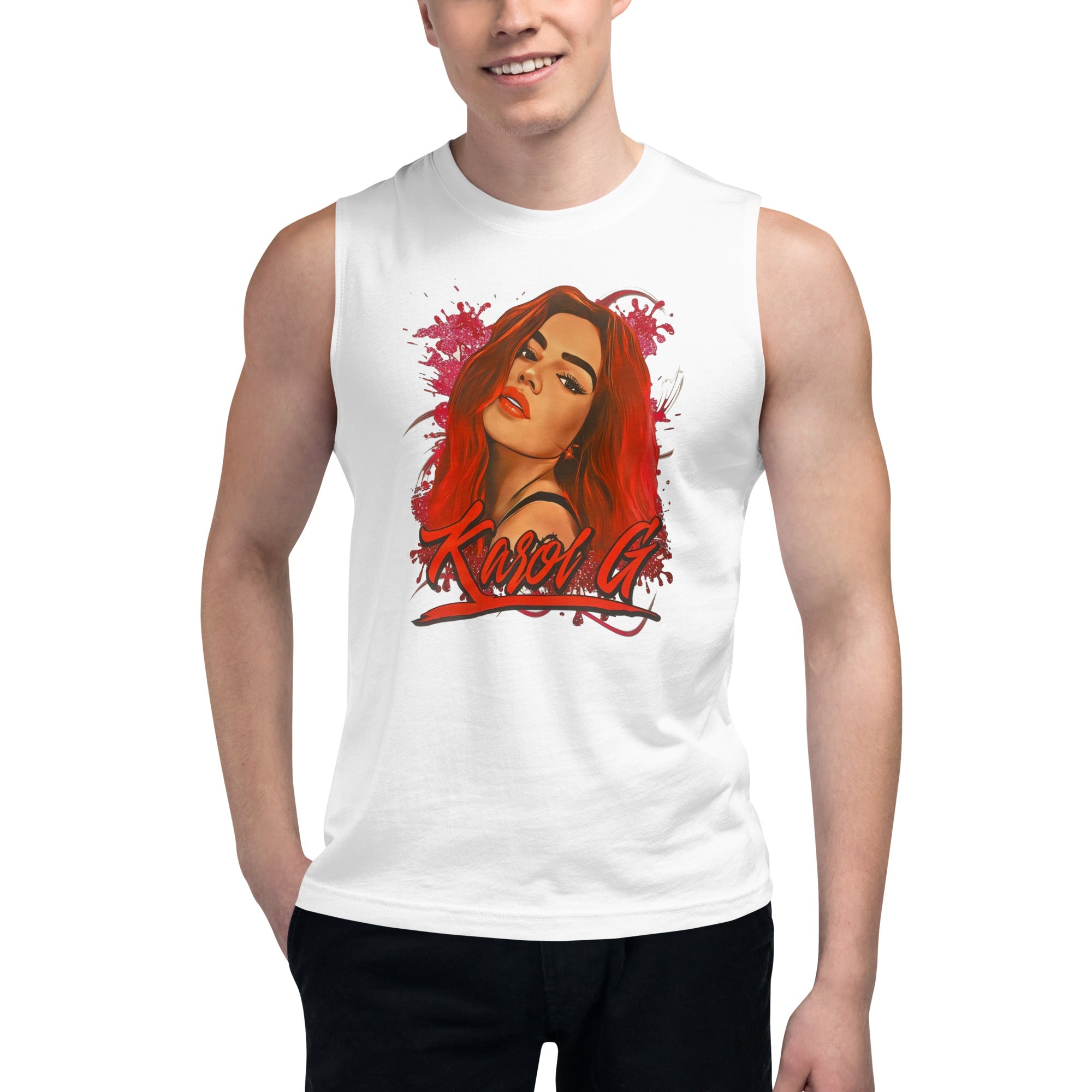 Camiseta sin mangas Karol G: el emblema de orgullo colombiano con calidad excepcional y estampado que resiste el paso del tiempo.