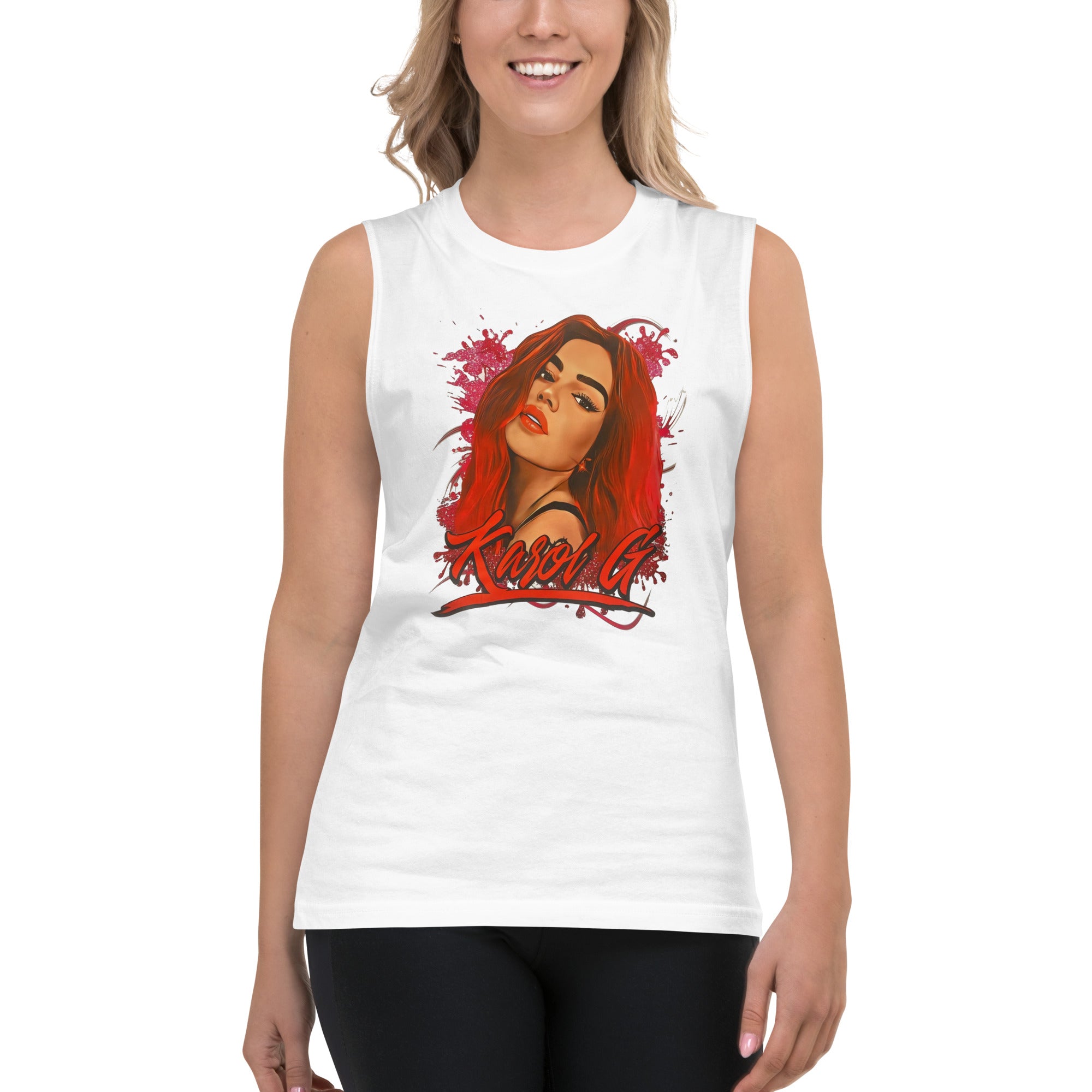 Camiseta sin mangas Karol G: el emblema de orgullo colombiano con calidad excepcional y estampado que resiste el paso del tiempo.
