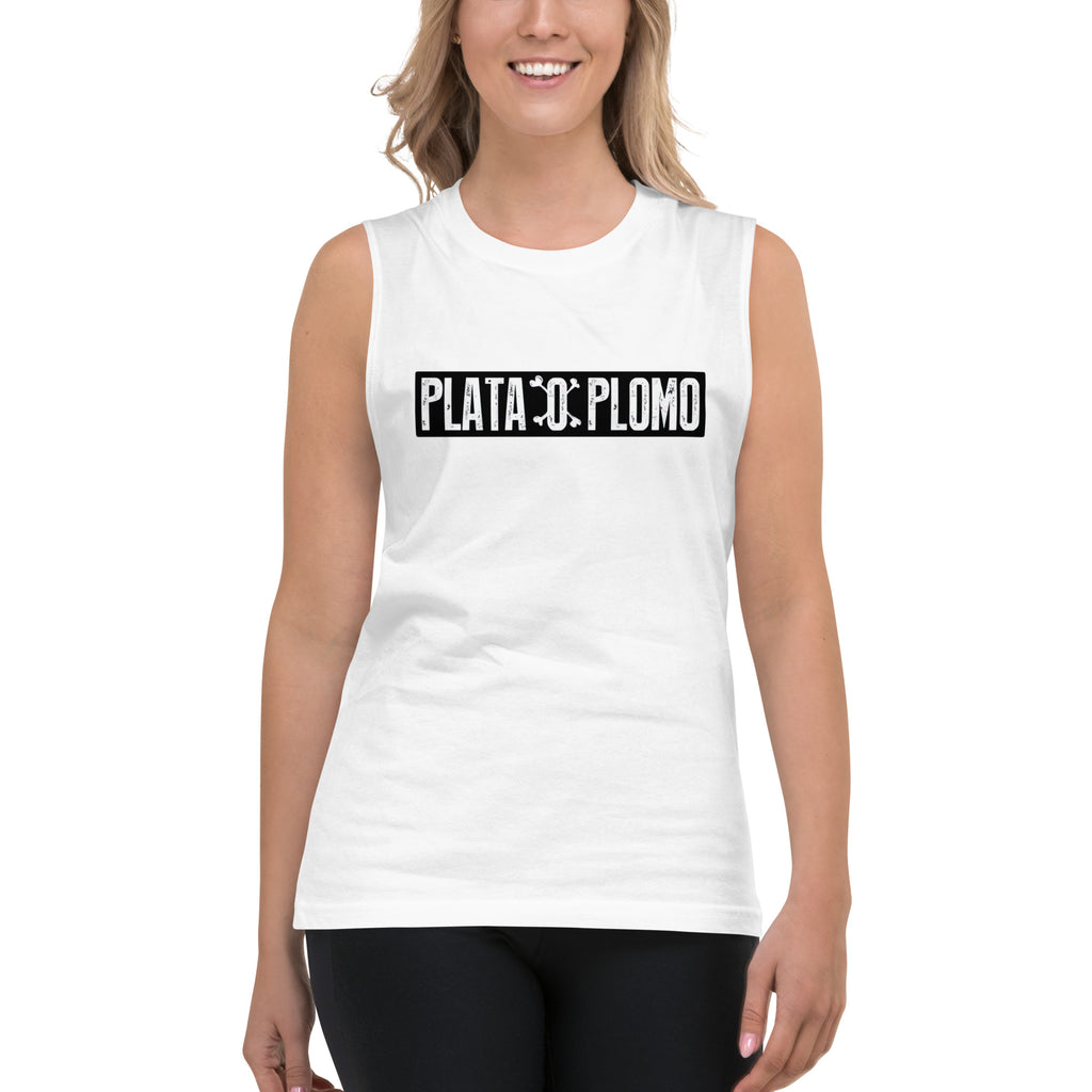 Camiseta sin mangas Plata o Plomo: el emblema de orgullo colombiano con calidad excepcional y estampado que resiste el paso del tiempo.