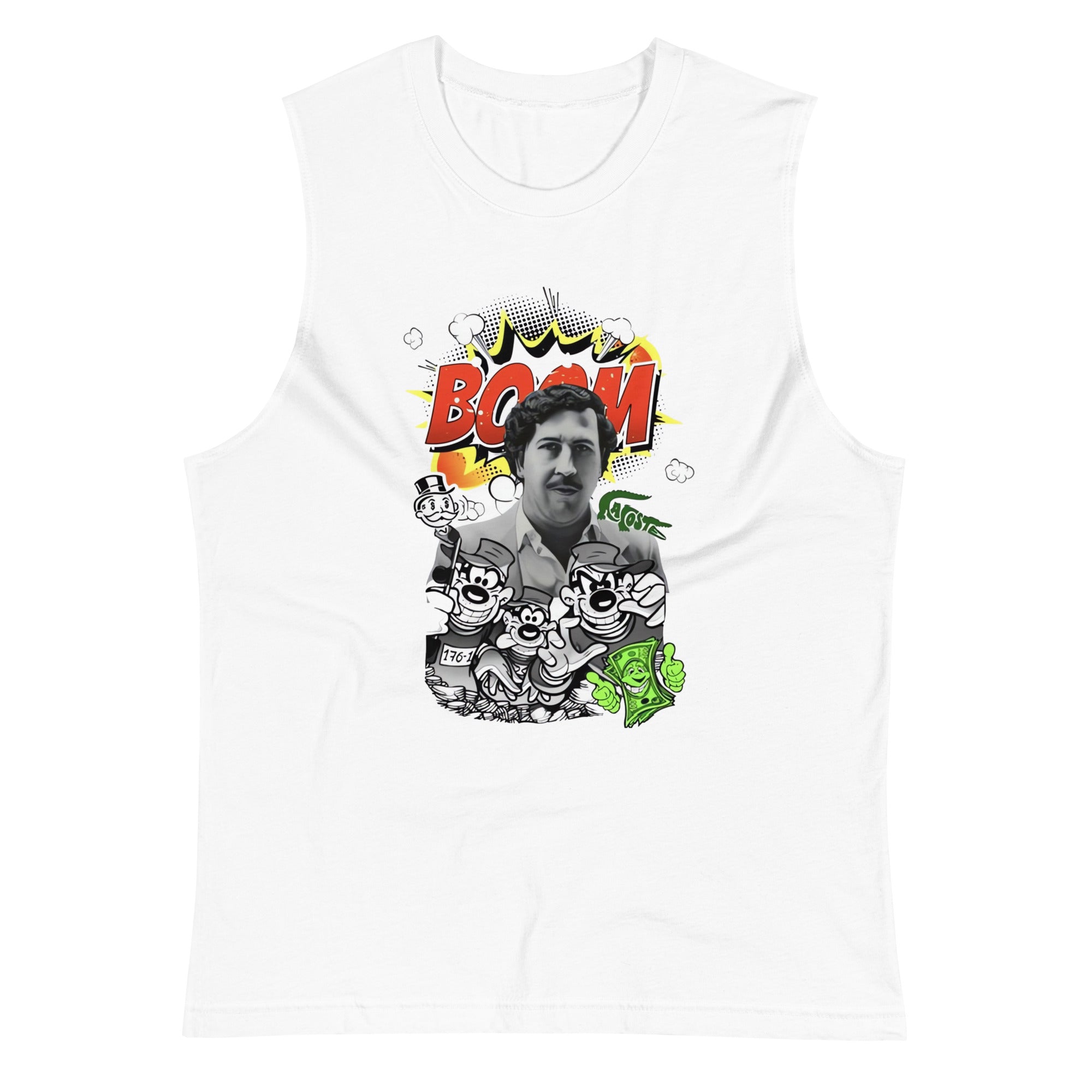 Camiseta sin mangas Pablo Boom, Descubre calidad excepcional y estampados duraderos. Encuentra estilo y orgullo en cada prenda. Compra en LOSMIOS!